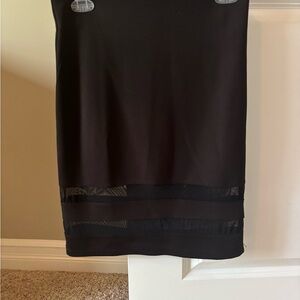 Black Pencil Skirt with Sheer Accents